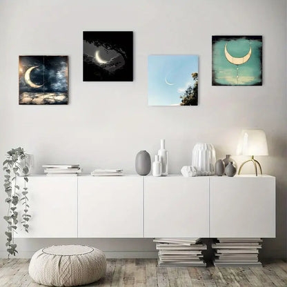 4pcs Ocean Night Landscap Perfect  Wall Art Canvas Framed