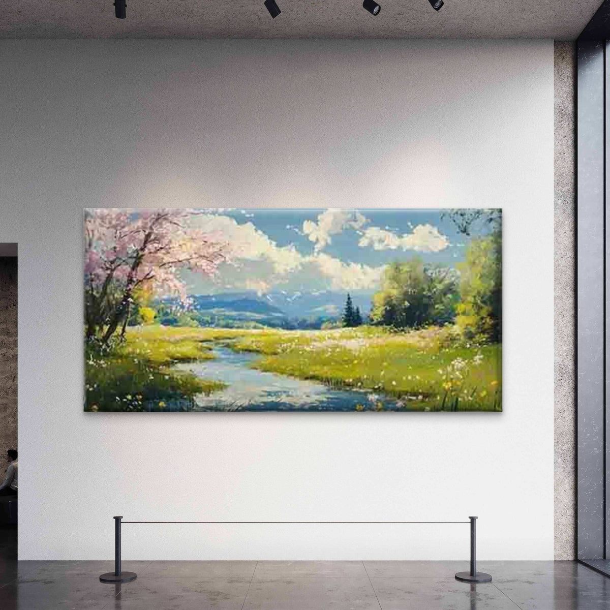 Spring Meadow Wall Art Canvas Office Home Room Framed 120x60cm