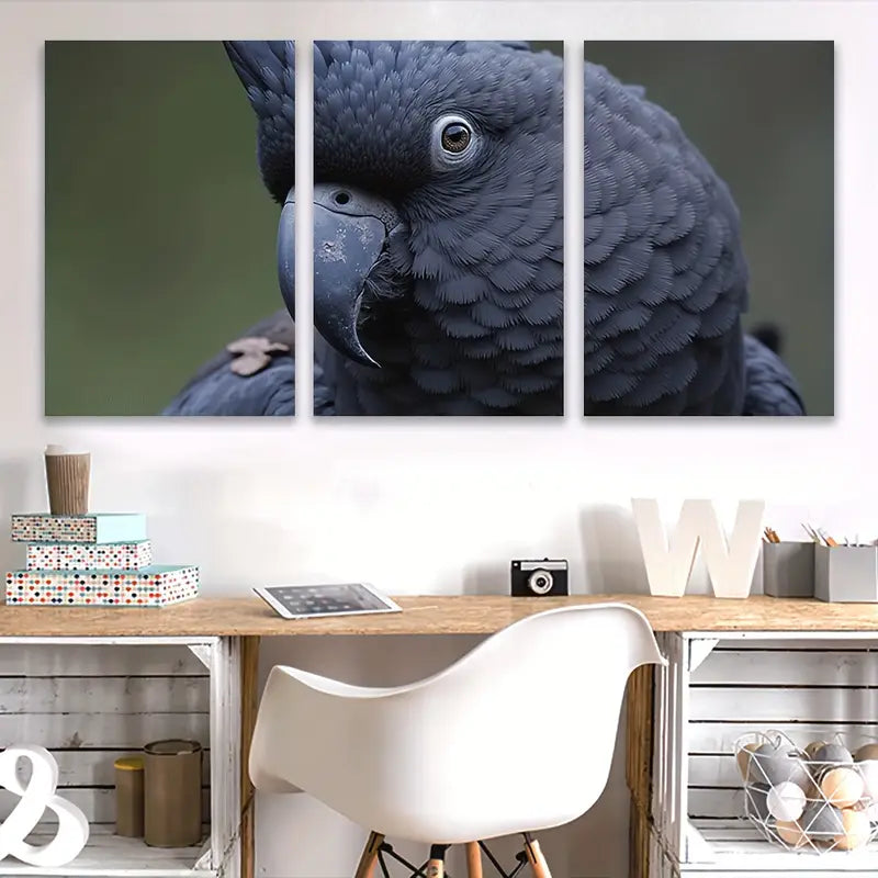 3pcs Adorable Bird Minimal Art Poster Print Wall Art Set Canvas Framed 50x70cm - High Quality Print 100% Australian Made Wall Canvas Ready to Hang