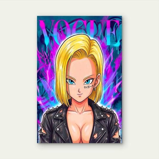 Cyberpunk Neon Graffiti Fashion Magazine Cover 60x90cm Metal Print Ready to Hang