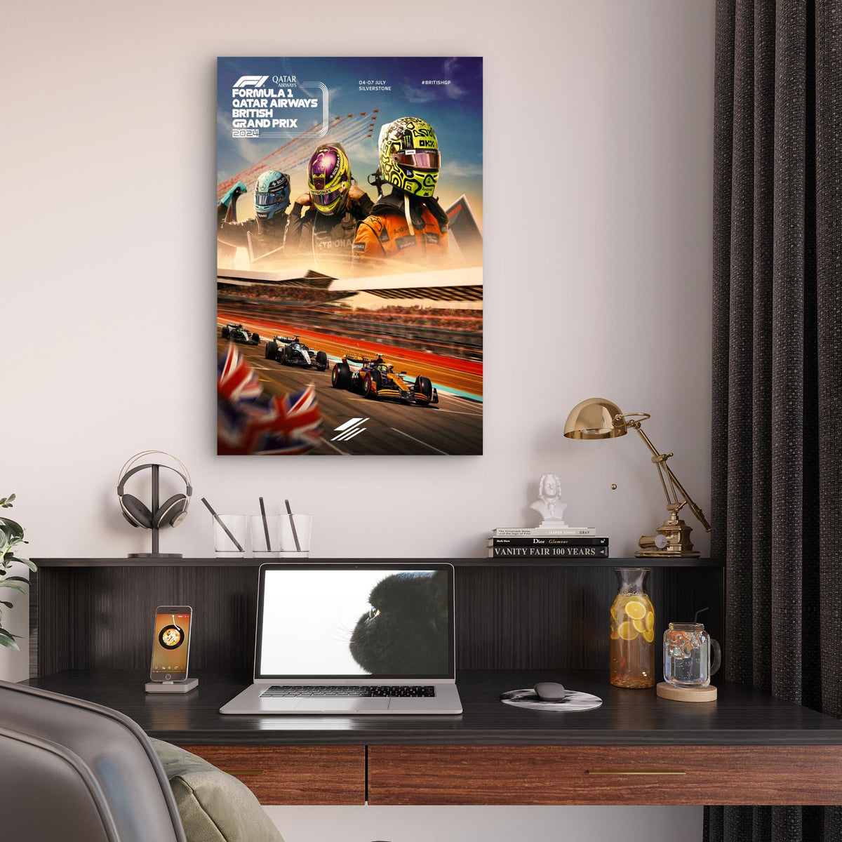 Motorsport Drivers Racing Car Grand Prix 60x90cm Metal Print Ready to Hang