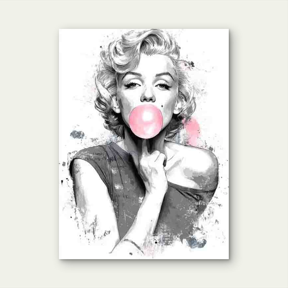 Marilyn Monroe Bubble Gum Metal Print Ready to Hang