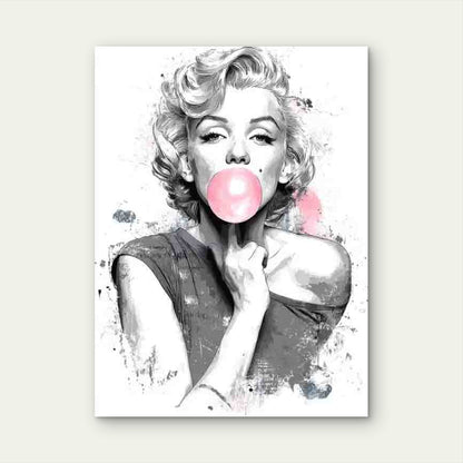 Marilyn Monroe Bubble Gum Metal Print Ready to Hang