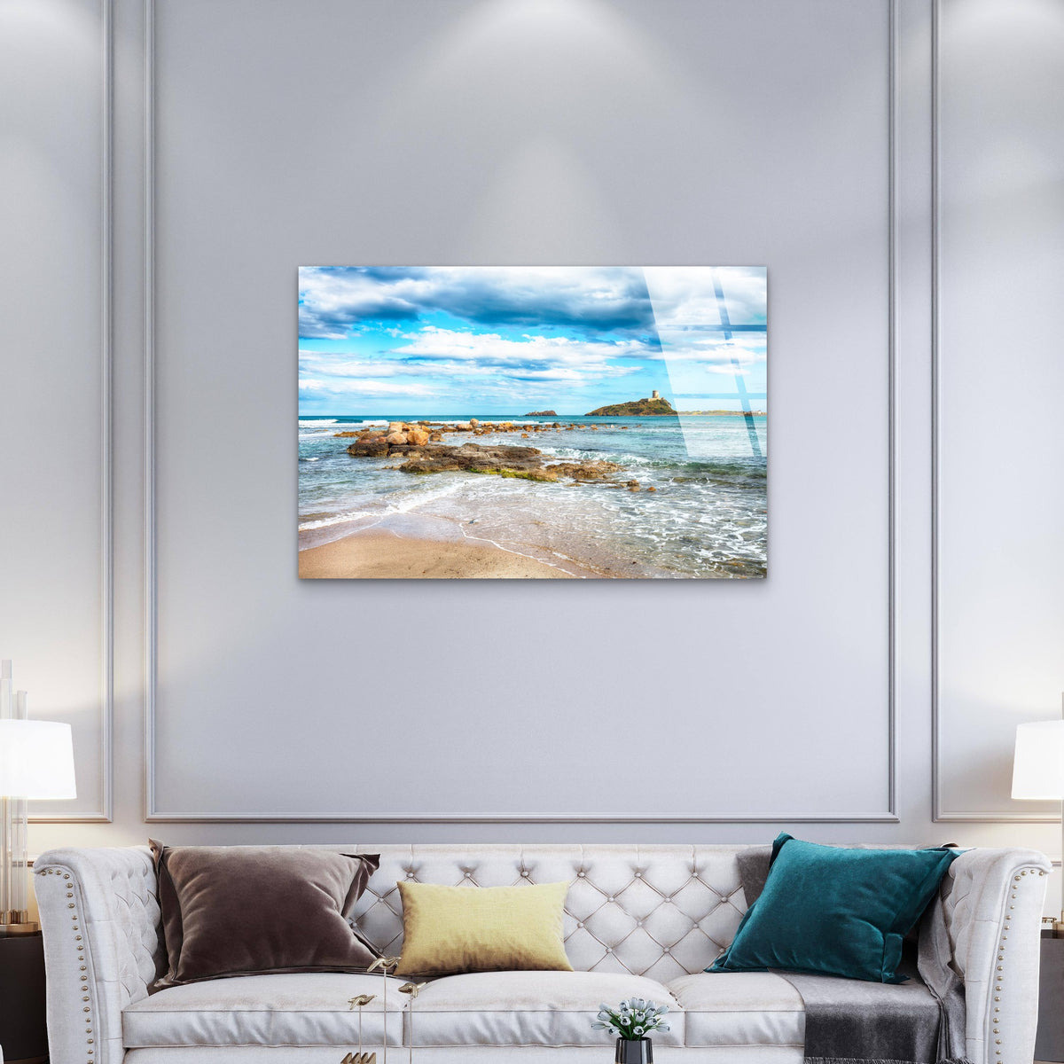 Sardinia Coastal Watchtower Acrylic Glass Printing Wall Art Australian Made Quality