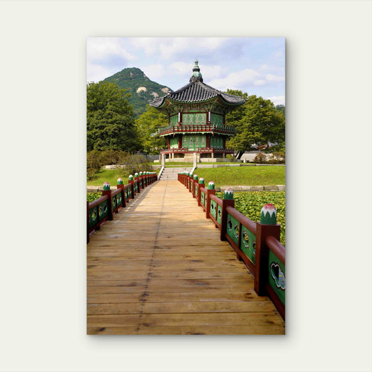 Asian Pagoda Scenic Setting 60x90cm Metal Print Ready to Hang