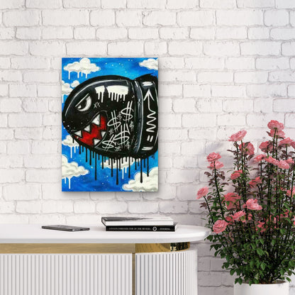 Graffiti Artwork with Abstract Face 60x90cm Metal Print Ready to Hang