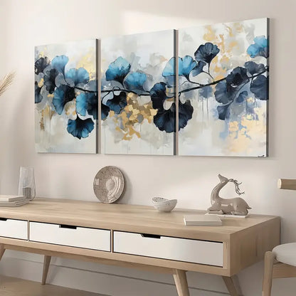 3pcs Modern Minimalist Abstract Leaf Art Flowers Wall Art Set Canvas Framed 40x60cm - High Quality Print 100% Australian Made Wall Canvas Ready to Hang