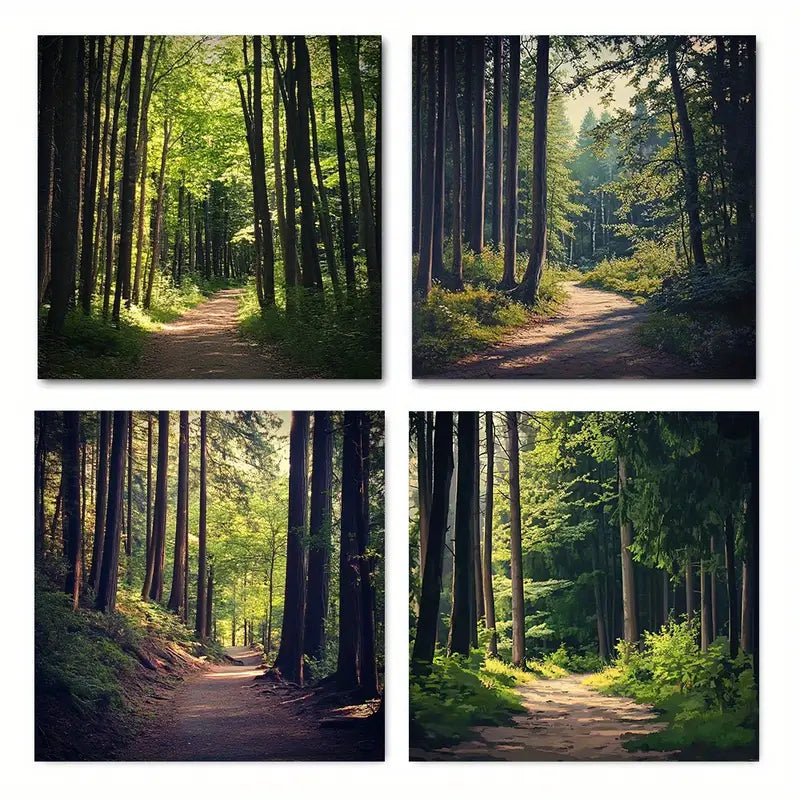 4pcs  Forest Tree  decorative FT  Wall Art Canvas Framed