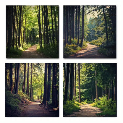 4pcs  Forest Tree  decorative FT  Wall Art Canvas Framed