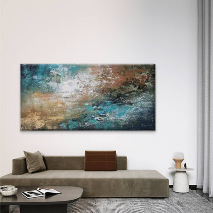 Abstract Painting with Vibrant Wall Art Canvas Office Home Room Framed 120x60cm