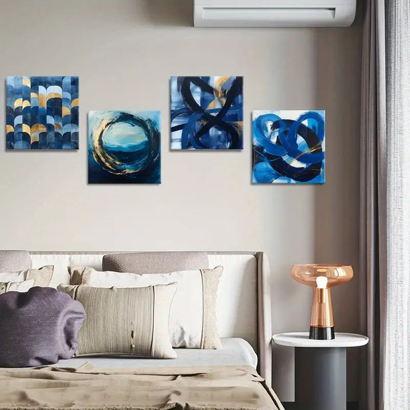 4pcs Aesthetic, Textured Patterns Wall Art Canvas Framed