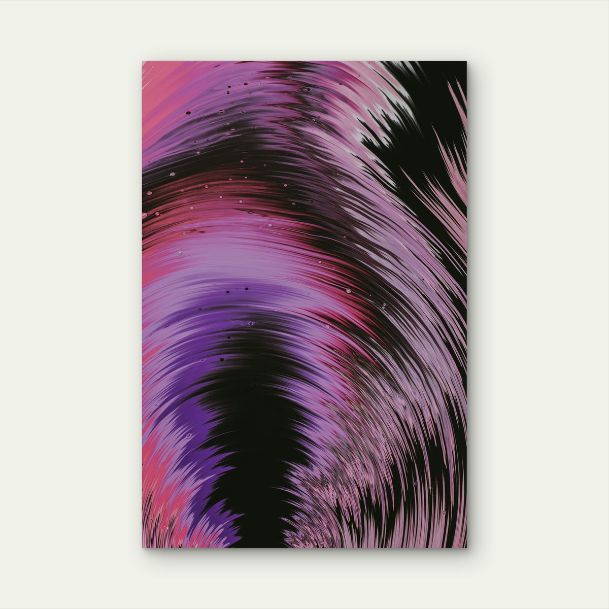Dynamic Swirling Acrylic Pouring Artwork 60x90cm Metal Print Ready to Hang