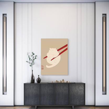 Cat Dumpling Art Metal Print Ready to Hang