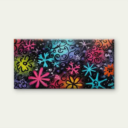 Colorful Abstract Floral Wall Art Canvas Office Home Room Framed 120x60cm