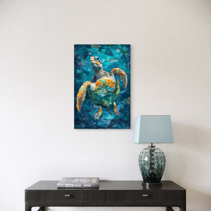 Wildlife Collage Art Turtle Animal Pet Portraits 60x90cm Metal Print Ready to Hang