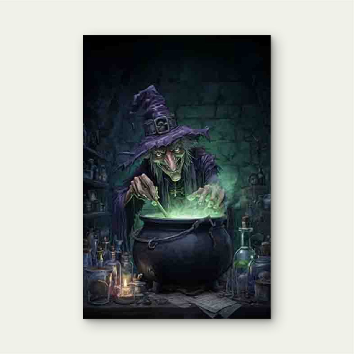 Witch Brewing Mystic Potion 60x90cm Metal Print Ready to Hang