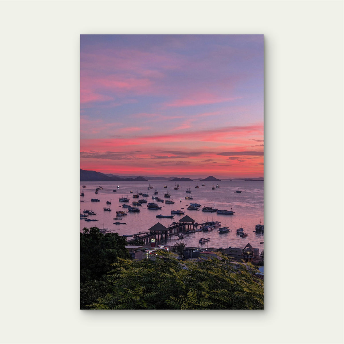Sunset View In The City Of Labuan Bajo Indonesia 40x60cm Metal Print Ready to Hang