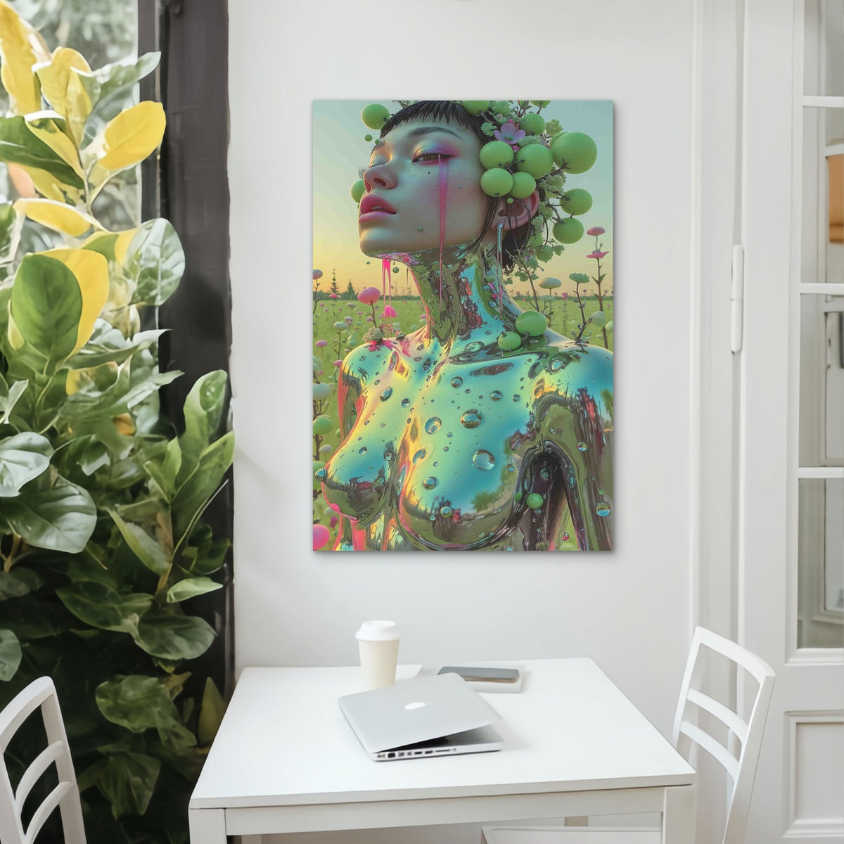 Metallic Bloom In The Morning Mist 60x90cm Metal Print Ready to Hang