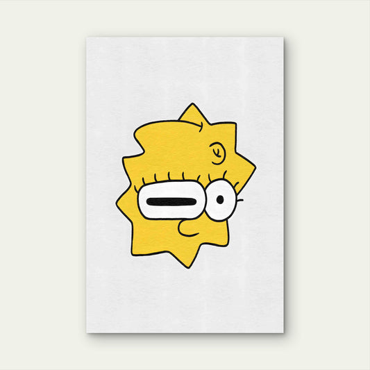 Spiky Yellow Cartoon Modern Pop Art 60x90cm Metal Print Ready to Hang