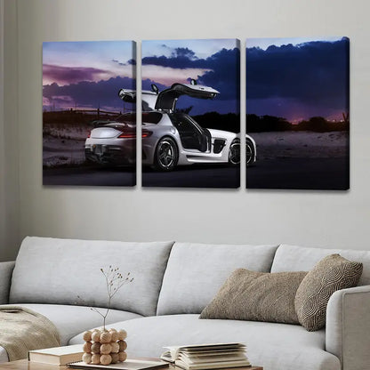 3pcs Performance Supercar Racing Poster Wall Art Set Canvas Framed 60x90cm - High Quality Print 100% Australian Made Wall Canvas Ready to Hang
