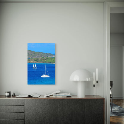 Vanuatu Sailing Boat Metal Print Ready to Hang