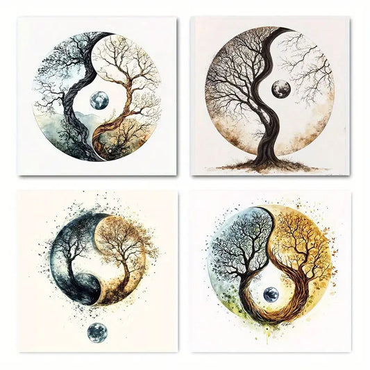 4pcs Tree of Life Canvas Art TL  Wall Art Canvas Framed