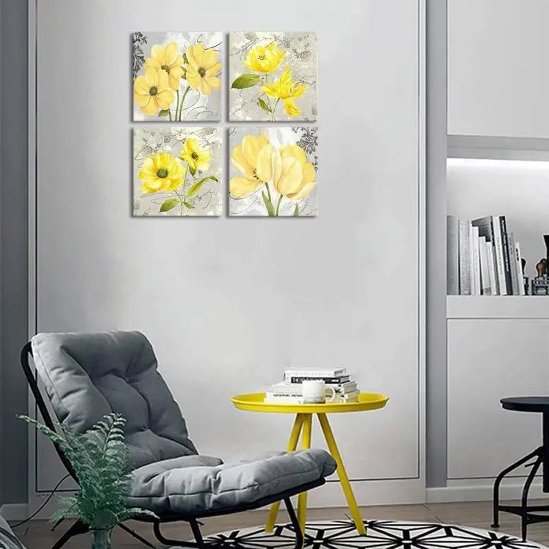 4pcs Featuring a Four-Panel  Wall Art Canvas Framed