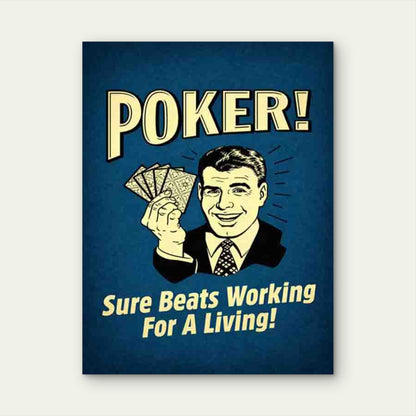 Poker Fun Artwork 40x60cm Metal Print Ready to Hang