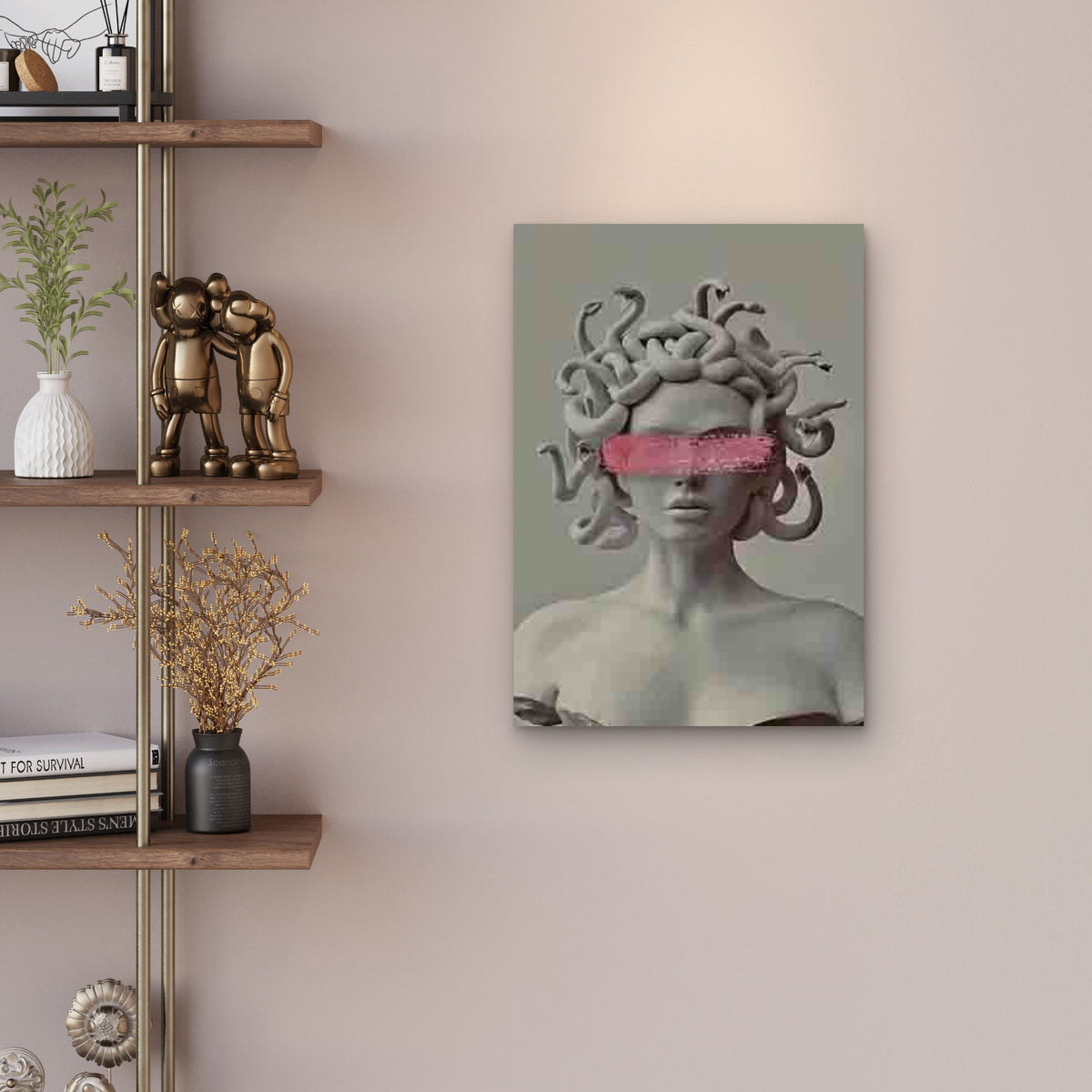 Medusa with Snakes Mythological Art 60x90cm Metal Print Ready to Hang