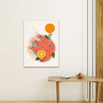 Red Shrimp Frutti Di Metal 40x60cm Print Ready to Hang