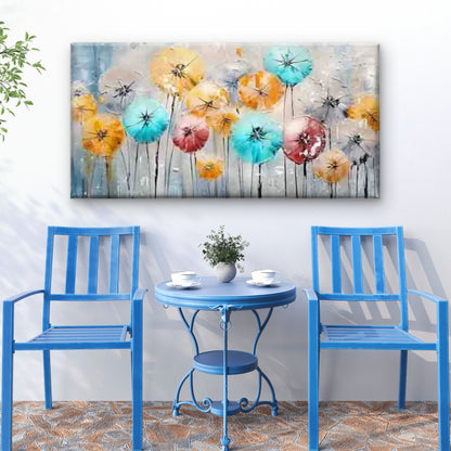 Colorful Floral Abstract Wall Art Canvas Office Home Room Framed 120x60cm