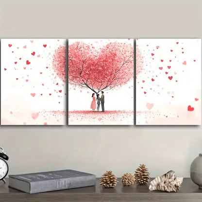 3pcs Lovers under the Love Tree Classic Design Metal Print Ready to Hang Art