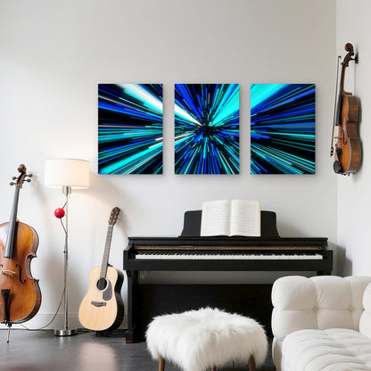 3pcs Abstract With Straight Lines Metal Print Ready to Hang Art