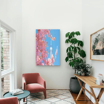 Spring Splendor At Tokyo Skytree 60x90cm Metal Print Ready to Hang