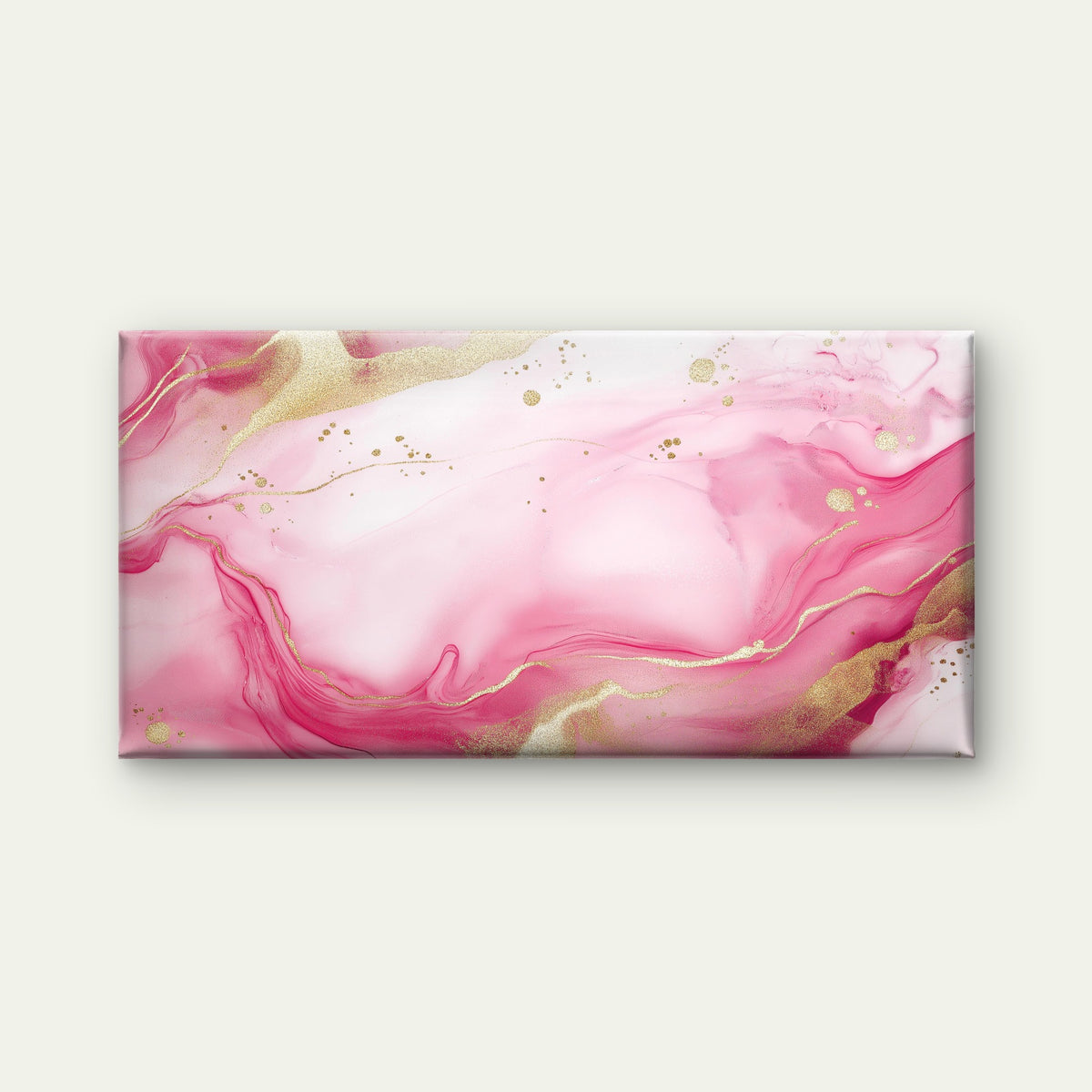Rose Quartz Golden Ripples Wall Art Canvas Office Home Room Framed 120x60cm