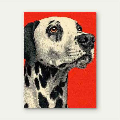 Retro Dalmatian Artwork 60x90cm Metal Print Ready to Hang