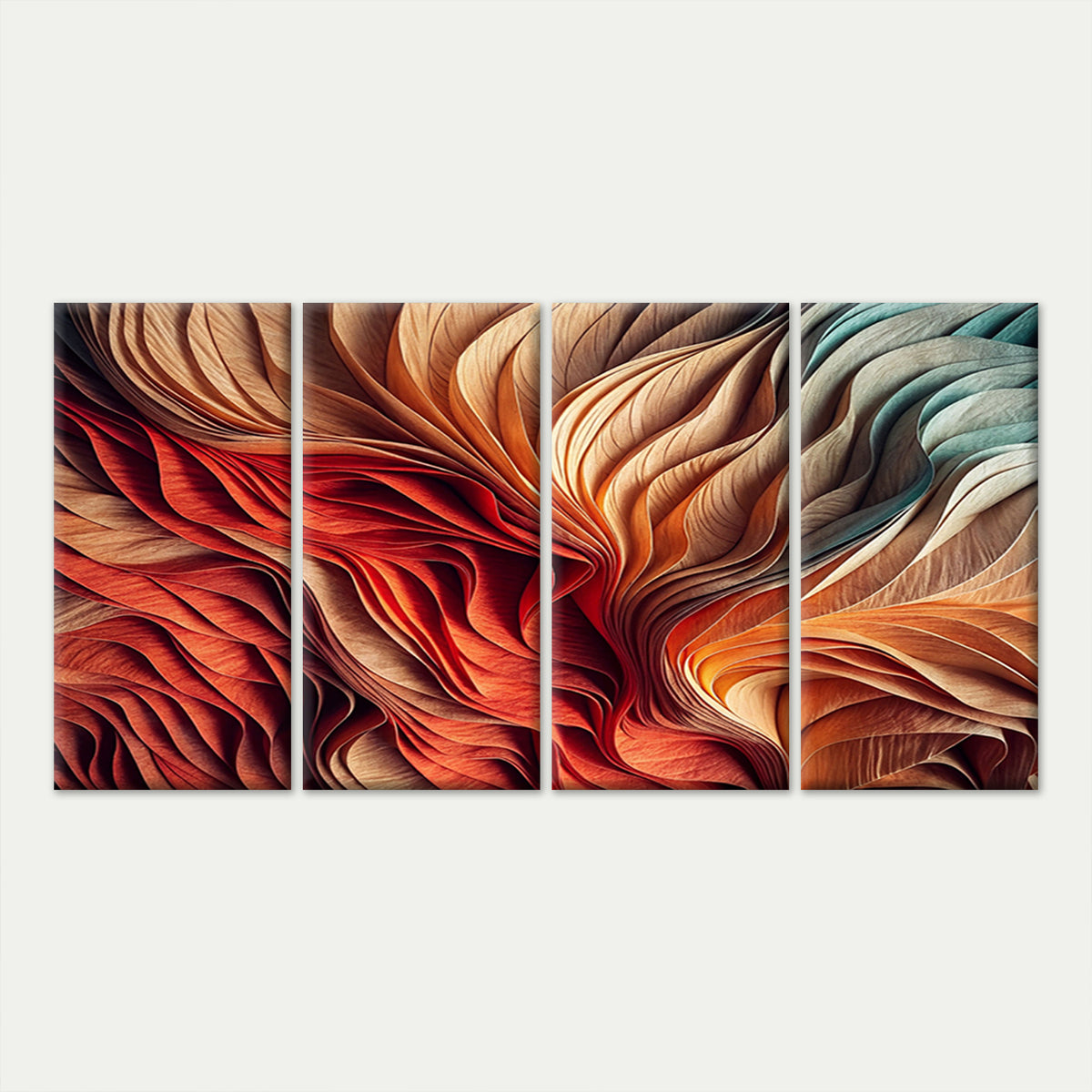 4pcs Abstract Wavy Curved Line Texture Gradient Wall Art Canvas Framed 45x80cm         - High Quality Print 100% Australian Made Wall Canvas Ready to Hang