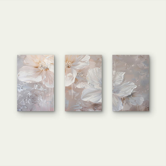 3pcs Elegant Nordic Abstract Pink Blossom Wall Art Set Canvas Framed 50x70cm - High Quality Print 100% Australian Made Wall Canvas Ready to Hang
