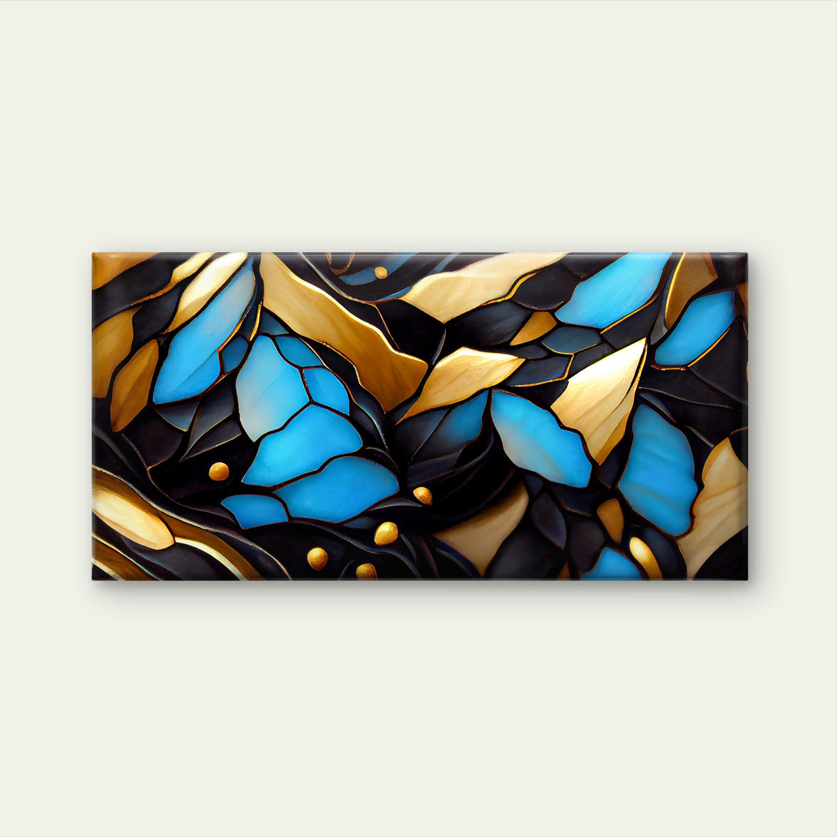 Luxury Stained Glass Pattern Art Wall Art Canvas Office Home Framed 120x60cm