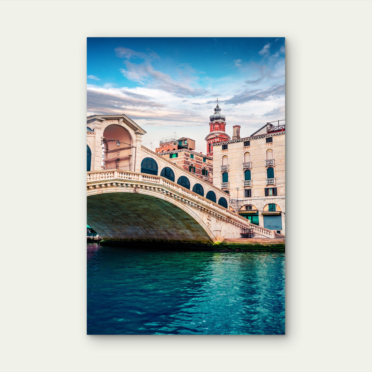 Beautiful Venice Italy Rialto Bridge Canal View 40x60cm Metal Print Ready to Hang