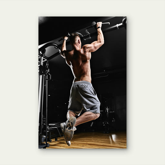 Fit Muscular Male Back PullUp 5mm thick Plastic Poster Ready to Hang 90x60cm
