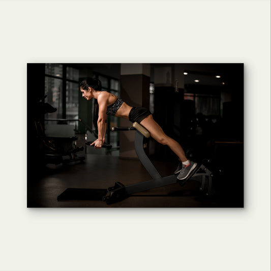 Active Woman Gym Back Train 5mm thick Plastic Poster Ready to Hang 90x60cm