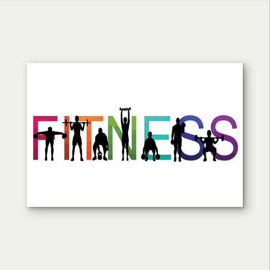 Workout Fitness Letter Design 5mm thick Plastic Poster Ready to Hang 90x60cm