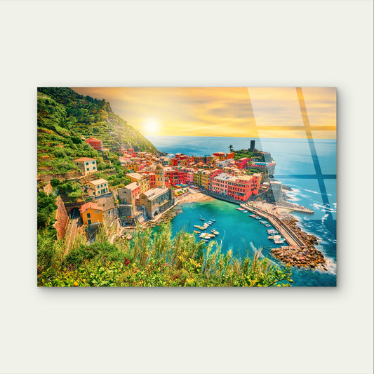 Cinque Terre Vernazza Coast Village Glass Printing Wall Art Australian Made Quality