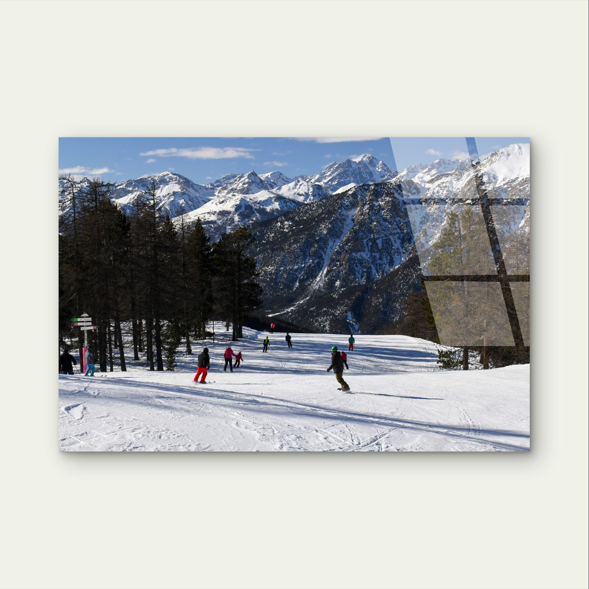 Perisher Snowy Mountains Winter Ski Glass Printing Wall Art Australian Made Quality