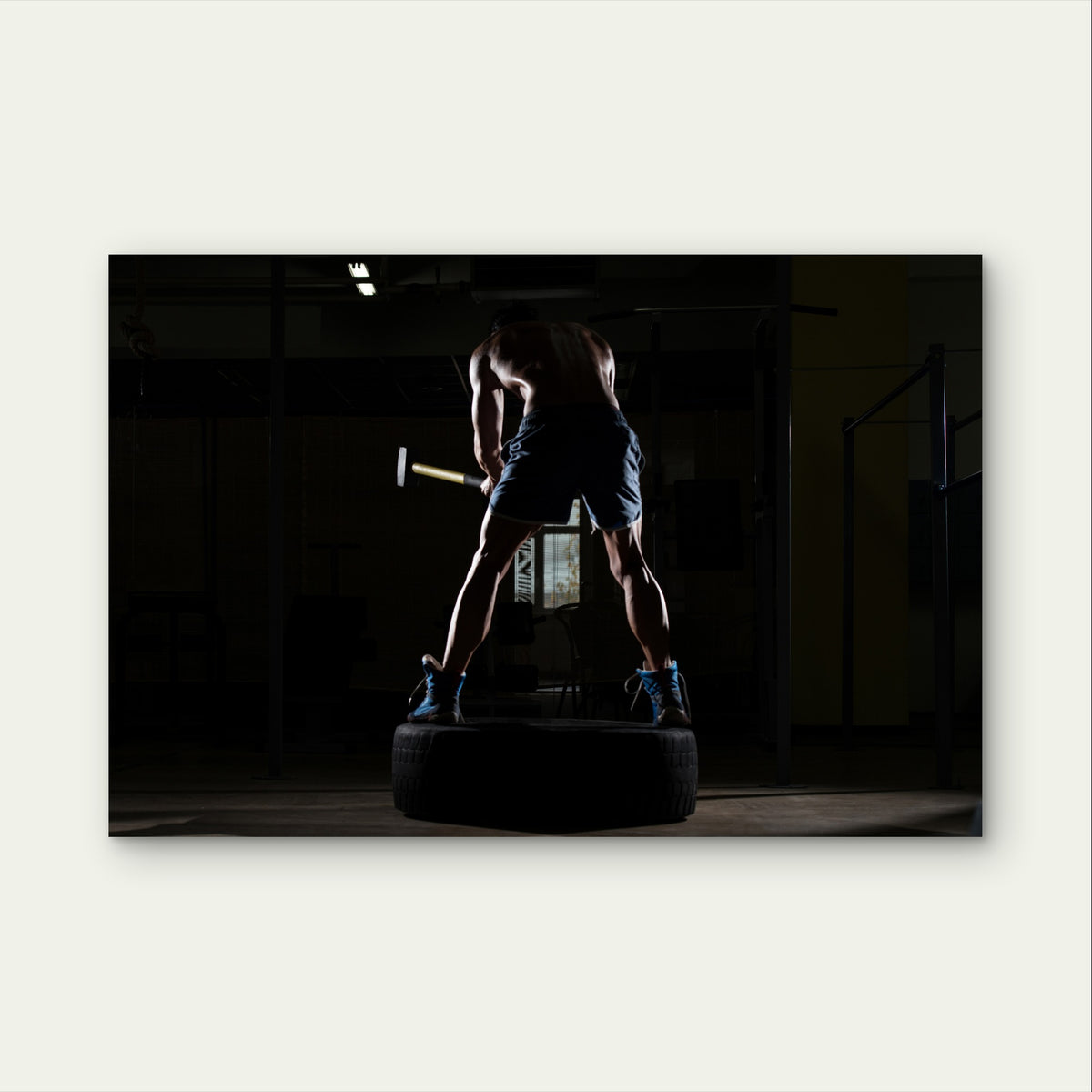 Crossfit Sledgehammer Tire 5mm thick Plastic Poster Ready to Hang 90x60cm