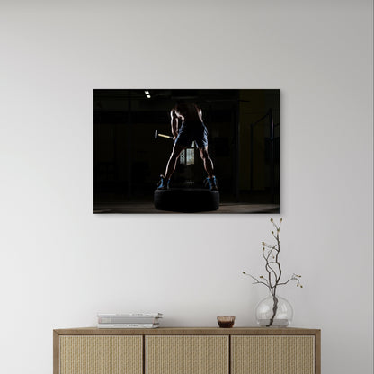 Crossfit Sledgehammer Tire 5mm thick Plastic Poster Ready to Hang 90x60cm