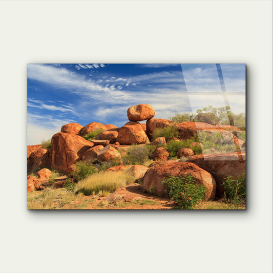Outback Northern Territory Red Rocks Acrylic Glass Printing Wall Art Australian Made Quality