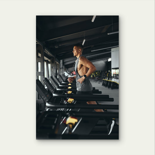 Gym Treadmill Running Man Sign 5mm thick Plastic Poster Ready to Hang 90x60cm