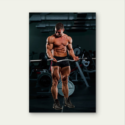Male Bodybuilder Muscle Lift Art 5mm thick Plastic Poster Ready to Hang 90x60cm